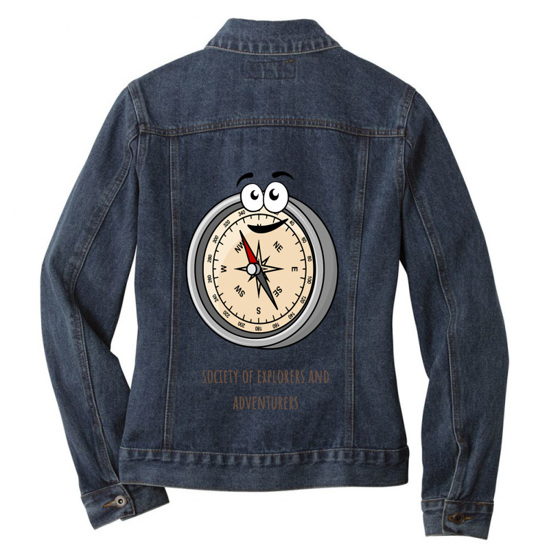 Society Of Explorers And Adventurers Ladies Denim Jacket by cm-arts | Artistshot