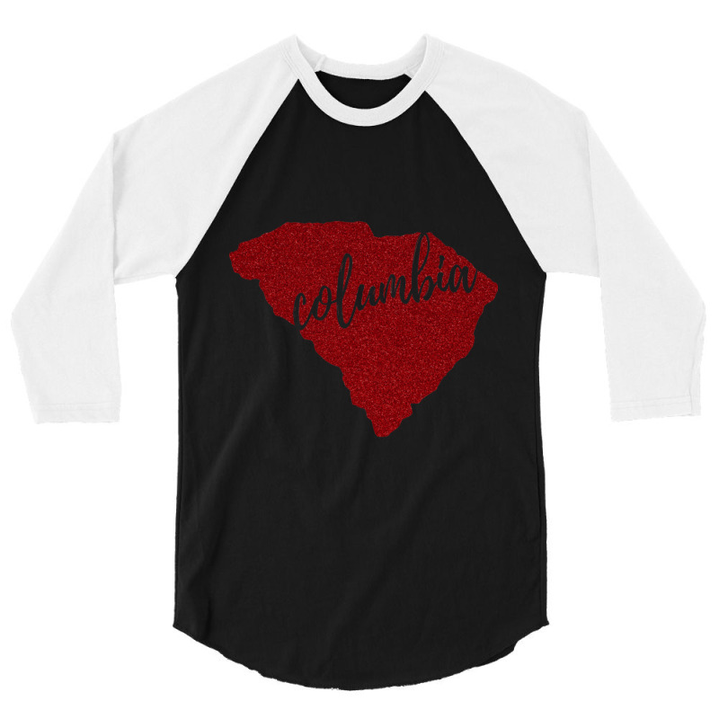 Columbia, Sc Garnet Glitter 3/4 Sleeve Shirt by cm-arts | Artistshot