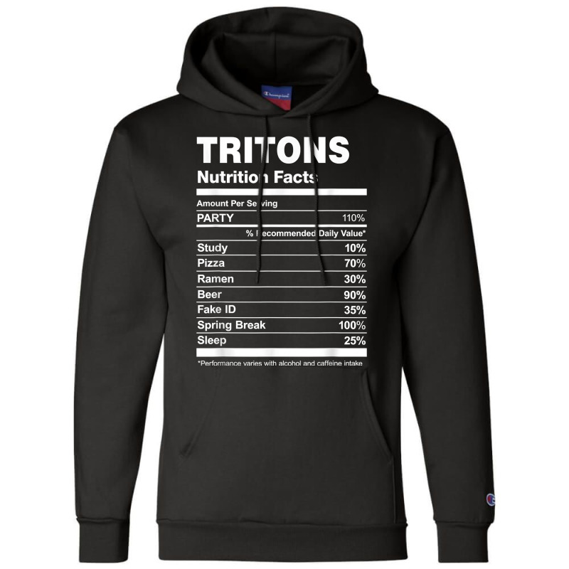 Tritons Nutrition Facts College University T Shirt Champion Hoodie by hankeajrippleex5 | Artistshot