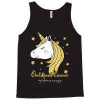 Childhood Cancer Awareness Unicorn Ribbon Twinkle Gold T Shirt Tank Top | Artistshot