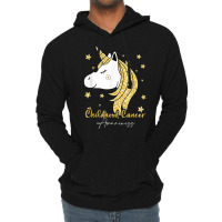 Childhood Cancer Awareness Unicorn Ribbon Twinkle Gold T Shirt Lightweight Hoodie | Artistshot