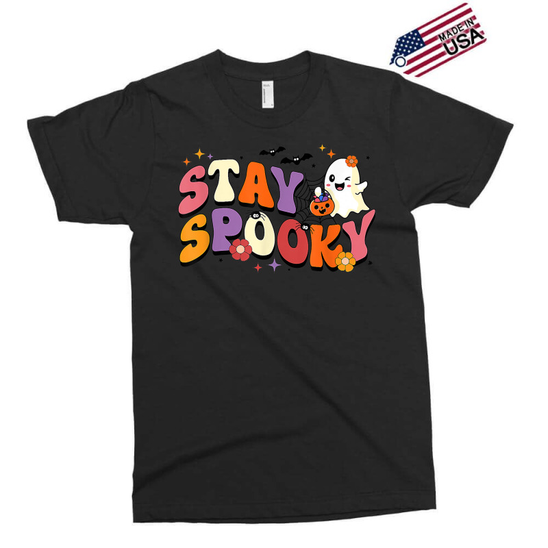 Stay Spooky Cute Ghost Pumpkin Groovy Halloween Women Men Exclusive T-shirt by Fashlaza | Artistshot