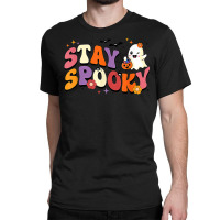 Stay Spooky Cute Ghost Pumpkin Groovy Halloween Women Men Classic T-shirt | Artistshot