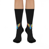 Rainbow Mermaid Tail, Rainbow Mermaid Tail Art, Rainbow Mermaid Tail V Crew Socks | Artistshot