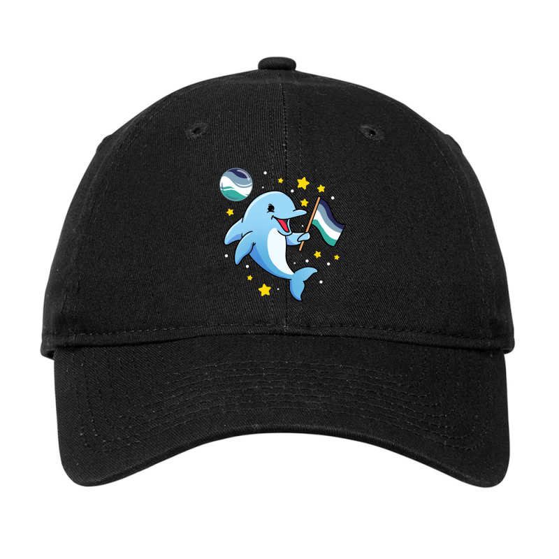 Dolphin In Space Oriented Aroace Adjustable Cap | Artistshot