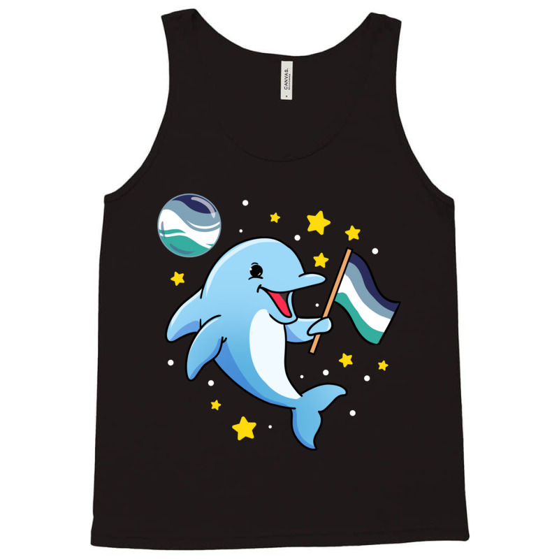 Dolphin In Space Oriented Aroace Tank Top | Artistshot