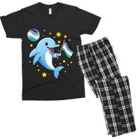 Dolphin In Space Oriented Aroace Men's T-shirt Pajama Set | Artistshot