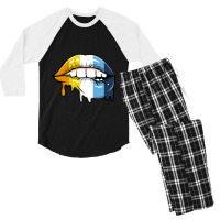 Dripping Lips Aroace Pride Men's 3/4 Sleeve Pajama Set | Artistshot