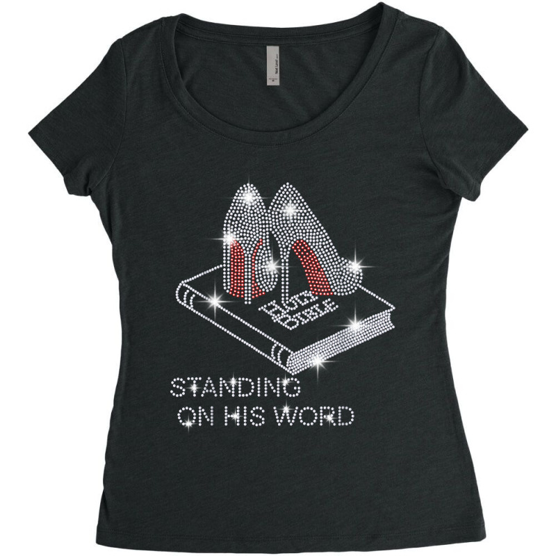 Holy Bible Stand On His Word Rhinestone Funny Christian T Shirt Women's Triblend Scoop T-shirt by tebaekivoti | Artistshot