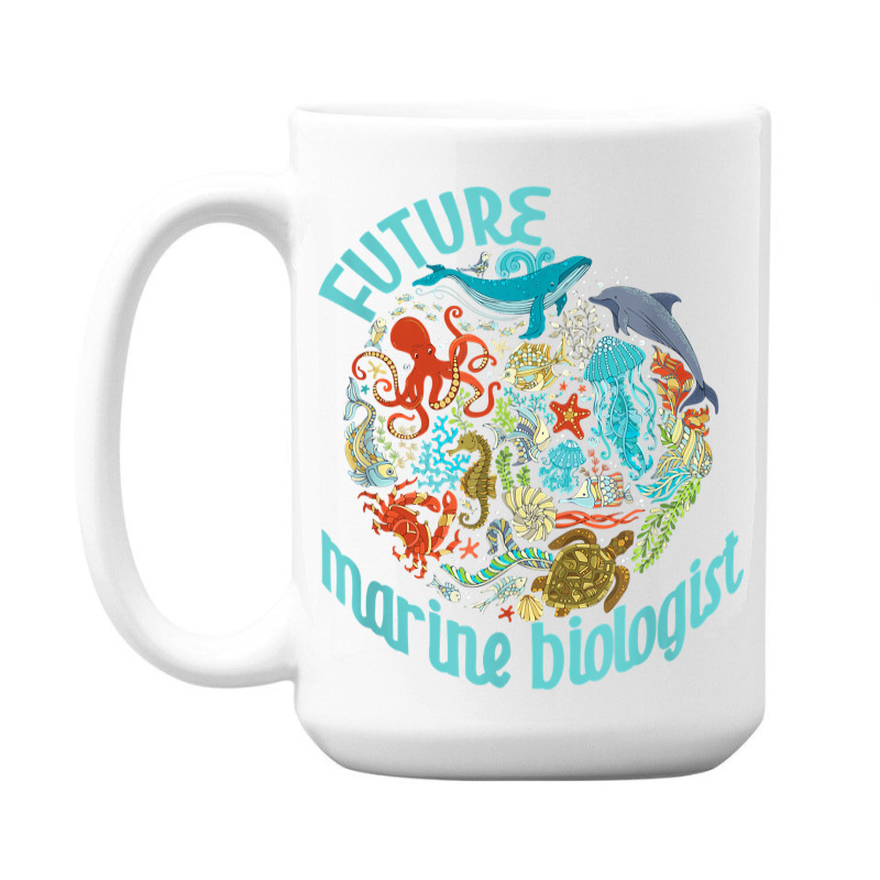 Future Marine Biologist Ocean Life Drawing Whale Octopus 15 Oz Coffee Mug | Artistshot