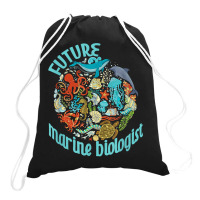 Future Marine Biologist Ocean Life Drawing Whale Octopus Drawstring Bags | Artistshot