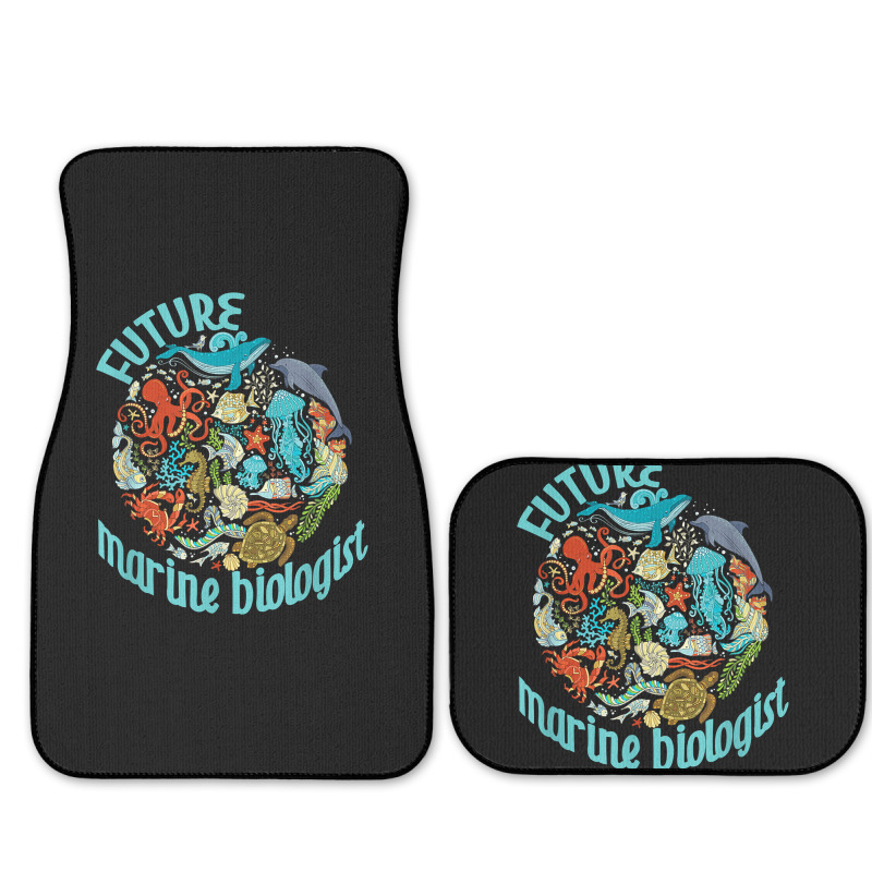 Future Marine Biologist Ocean Life Drawing Whale Octopus Full Set Car Mats | Artistshot