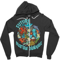 Future Marine Biologist Ocean Life Drawing Whale Octopus Zipper Hoodie | Artistshot