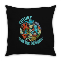 Future Marine Biologist Ocean Life Drawing Whale Octopus Throw Pillow | Artistshot