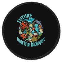 Future Marine Biologist Ocean Life Drawing Whale Octopus Round Patch | Artistshot