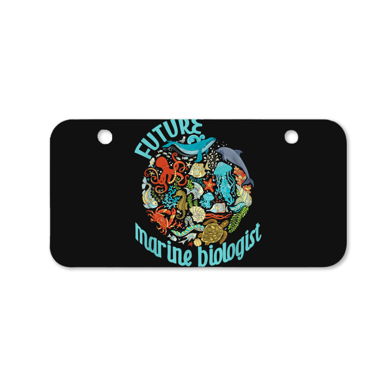 Future Marine Biologist Ocean Life Drawing Whale Octopus Bicycle License Plate | Artistshot