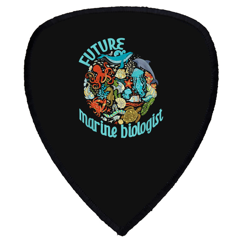 Future Marine Biologist Ocean Life Drawing Whale Octopus Shield S Patch | Artistshot