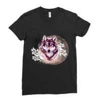 Wolf In Winter, Wolf In Winter Vintage, Wolf In Winter Art, Wolf In Wi Ladies Fitted T-shirt | Artistshot