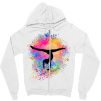 Girls Rainbow Gymnastics Female Gymnast Silhouette Handstand T Shirt Zipper Hoodie | Artistshot