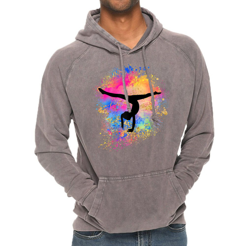 Girls Rainbow Gymnastics Female Gymnast Silhouette Handstand T Shirt Vintage Hoodie by cm-arts | Artistshot