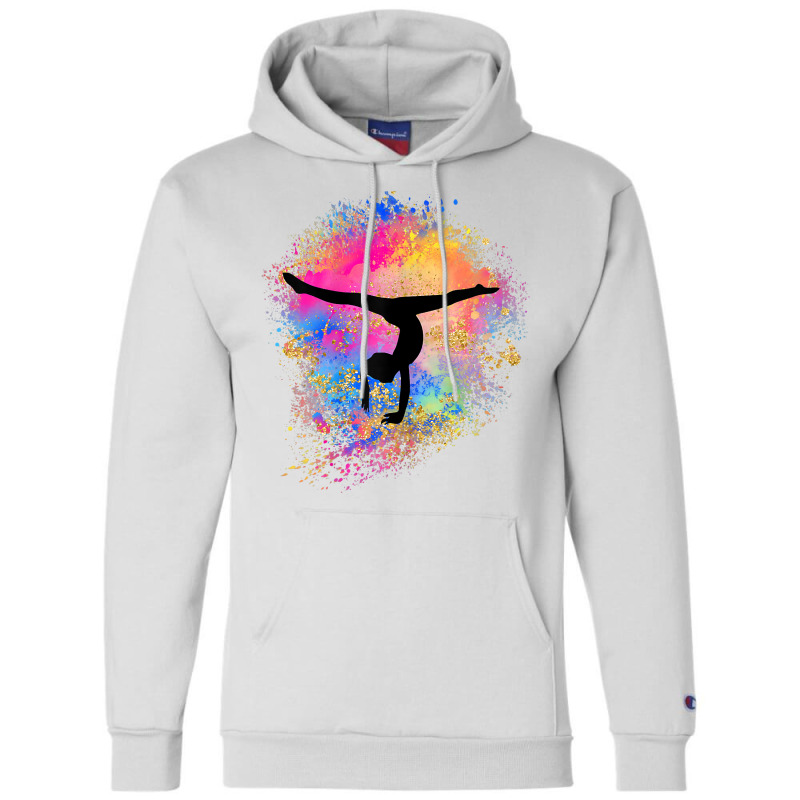 Girls Rainbow Gymnastics Female Gymnast Silhouette Handstand T Shirt Champion Hoodie by cm-arts | Artistshot