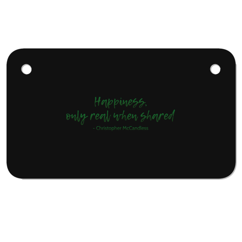 Into The Wild Happiness Quote Motorcycle License Plate | Artistshot