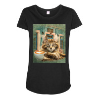 Maine Coon Cat, Maine Coon Cat Art, Maine Coon Cat Painting, Maine Coo Maternity Scoop Neck T-shirt | Artistshot