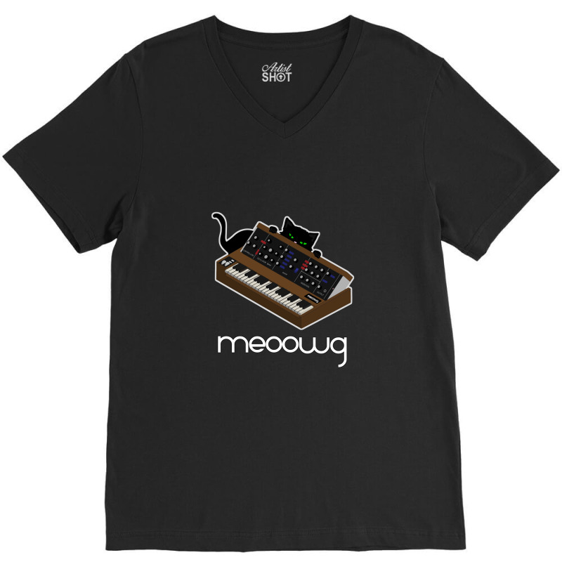 Synthesizer Cat Meow V-neck Tee | Artistshot