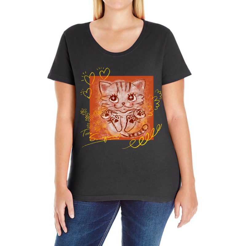 American Shorthair, American Shorthair Art, American Shorthair Vintage Ladies Curvy T-Shirt by cm-arts | Artistshot