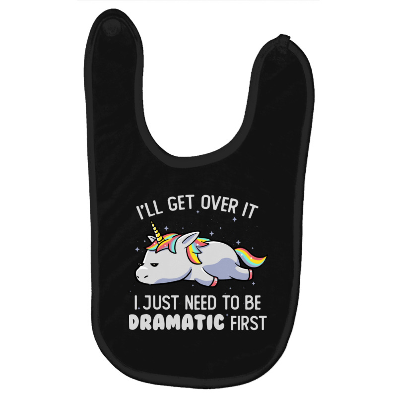 I Just Need To Be Dramatic Lazy Unicorn Gift Baby Bibs by cm-arts | Artistshot