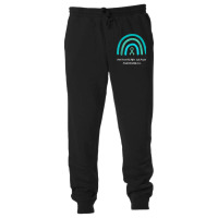 Teal Rainbow Ribbon Myasthenia Gravis Awareness Support Unisex Jogger | Artistshot