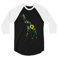 Giraffe Sunflower Girl Floral Ruminant Hawaiian Women Gift 3/4 Sleeve Shirt | Artistshot