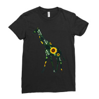 Giraffe Sunflower Girl Floral Ruminant Hawaiian Women Gift Ladies Fitted T-shirt | Artistshot