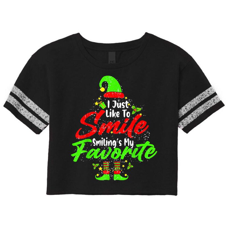 Smiling Is My Favorite Cute Christmas Elf Matching Family Scorecard Crop Tee by Queens | Artistshot