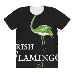 funky irish flamingo green bird st pattys day t shirt All Over Women's T-shirt | Artistshot