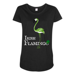 funky irish flamingo green bird st pattys day t shirt Maternity Scoop Neck T-shirt | Artistshot