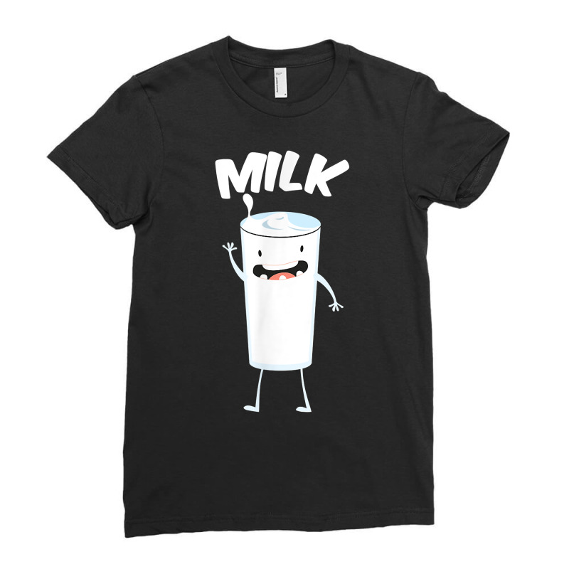 Milk Glass Halloween Costume Smiling Pun Funny Gift T Shirt Ladies Fitted T-Shirt by fashyshaevozho | Artistshot