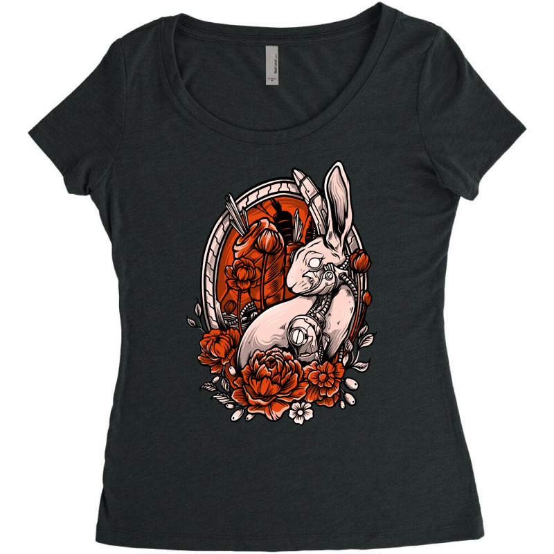 Mecha Rabbit, Mecha Rabbit Art, Mecha Rabbit Painting, Mecha Rabbit Vi Women's Triblend Scoop T-shirt by cm-arts | Artistshot