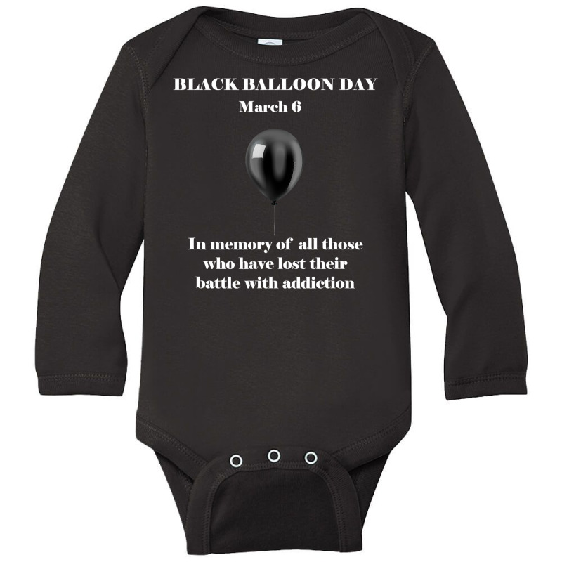 Black Balloon Day Overdose Awareness Addition T Long Sleeve Baby Bodysuit | Artistshot