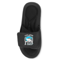 Cruise Ship Vacation Pun This Week I Dont Give A Ship Slide Sandal | Artistshot