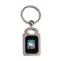 Cruise Ship Vacation Pun This Week I Dont Give A Ship Silver Rectangle Keychain | Artistshot