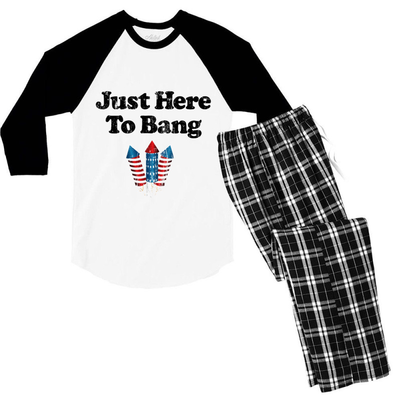 Just Here To Bang For Light Men's 3/4 Sleeve Pajama Set | Artistshot