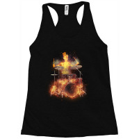 Flaming Skeleton Drummer Set 1, Flaming Skeleton Drummer Set 1 Art, Fl Racerback Tank | Artistshot