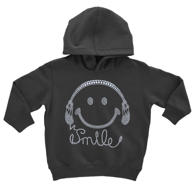 Smile Headphone Rhinestone Design For Woman Birthday Gril Toddler Hoodie by Outpost | Artistshot