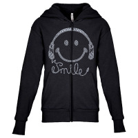 Smile Headphone Rhinestone Design For Woman Birthday Gril Youth Zipper Hoodie | Artistshot