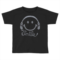 Smile Headphone Rhinestone Design For Woman Birthday Gril Toddler T-shirt | Artistshot