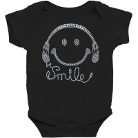 Smile Headphone Rhinestone Design For Woman Birthday Gril Baby Bodysuit | Artistshot