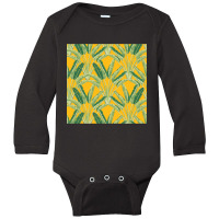 Magnolia Yellow Travellers Palm Long Sleeve Baby Bodysuit | Artistshot