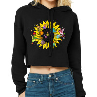 Solar System Sunflower, Solar System Sunflower Art, Solar System Sunfl Cropped Hoodie | Artistshot