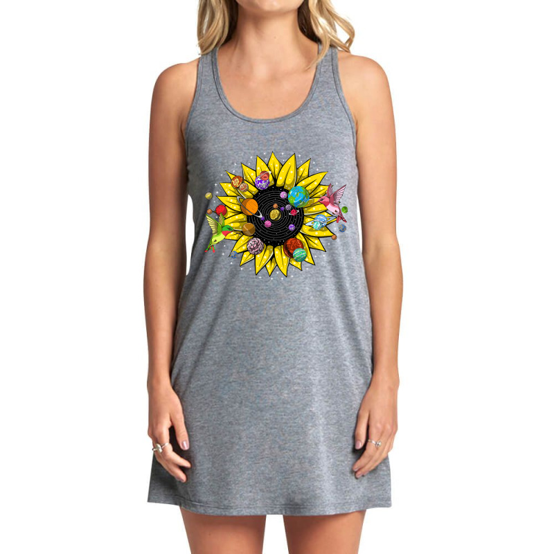 Solar System Sunflower, Solar System Sunflower Art, Solar System Sunfl Tank Dress by SHYYTTR567 | Artistshot